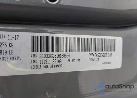 2018 Chrysler 300 300S Awd из США, поврежденный, VIN 2C3CCAGG5JH168554